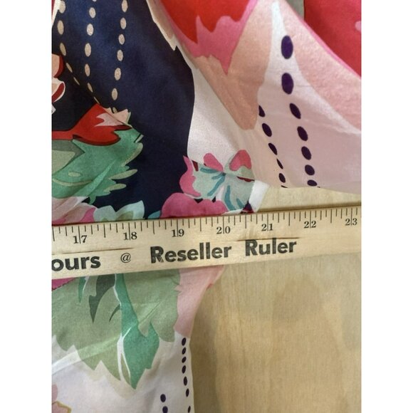 Johnny Was 100% Silk Floral Patch Lagenlook Hippie Boho Maxi Dress Size Large - Picture 16 of 16